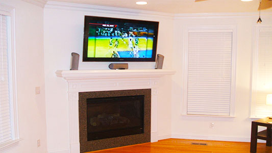 over the fireplace tv installation on drywall 2
